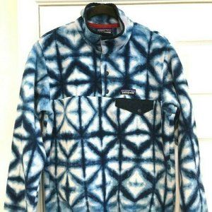 PATAGONIA TIE DYE SNAP-T WOMENS SMALL FLEECE BLUE